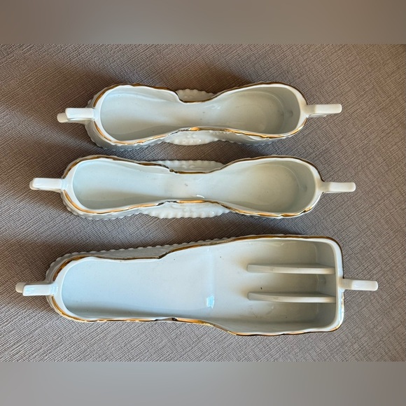 Vintage Servers Caddies Utensils White Porcelain Flatware Holder.Japan